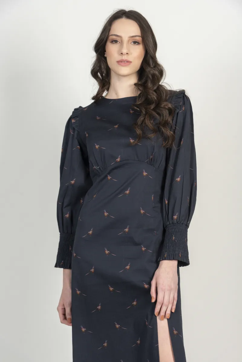 Hartwell Eugenia Dress - Navy Pheasants-1